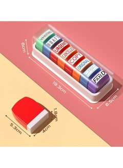 CMGTYYD Arabic language Rectangular Teacher Stamps for Grading Classroom, Parent Signature Teacher Self-Inking Set Stamps for Homework Teacher Supplies with 8 pcs  - Image 2