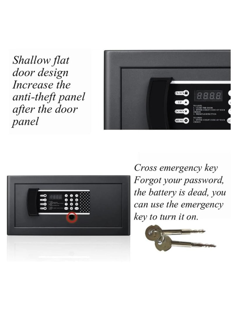 VUCATIN - Fireproof Safe Box with Key Lock Anti-Theft Digital Security Box with Programmable Keypad Security Cabinet Money Safe Lock Box for Home Hotel Office (21*43*36cm) - Image 1