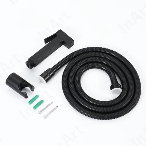 InArt Health Faucet for Bathroom, Premium Jet Spray with Hose and Holder, Superior Low Water Pressure Performance, Easy Grip Design, Durable Brass Material Black Matt - Image 2