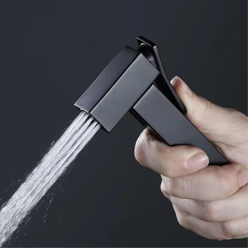 InArt Health Faucet for Bathroom, Premium Jet Spray with Hose and Holder, Superior Low Water Pressure Performance, Easy Grip Design, Durable Brass Material Black Matt - Image 4