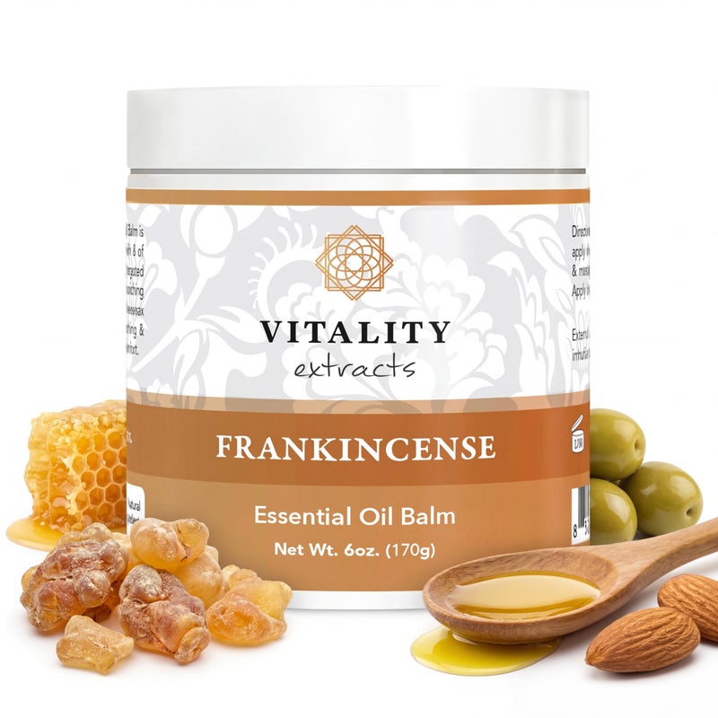 Vitality Extracts Frankincense Balm - 6oz, Boswellia Serrata, Beeswax, Olive Oil, Moisturizer for Dry, Cracked Skin, All Skin Types - Image 3