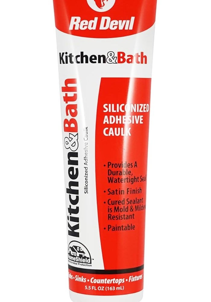 Red Devil 0405 Duraguard Kitchen & Bath Siliconized Acrylic Caulk, 5.5 oz, White - Image 1