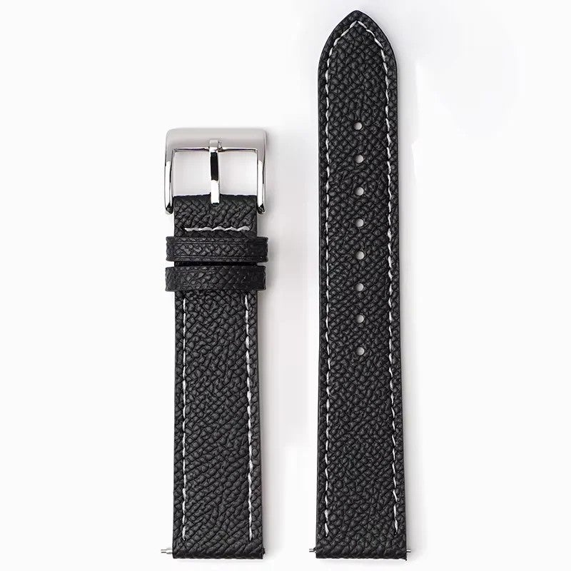 Bluejw Full Grain Genuine Calf Leather Replacement Watch Strap with Stainless Steel Buckle for Men and Women – 18mm 20mm 22mm - Image 1