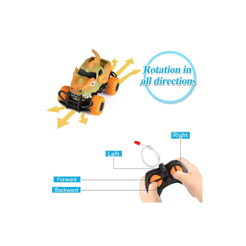 Zikra Dinosaur Remote Control Car Toys Mini RC Race Car Monster Trucks Toddler Gifts Stunt Toy Car for Boys Age 3 5 6 4 7 - Image 4