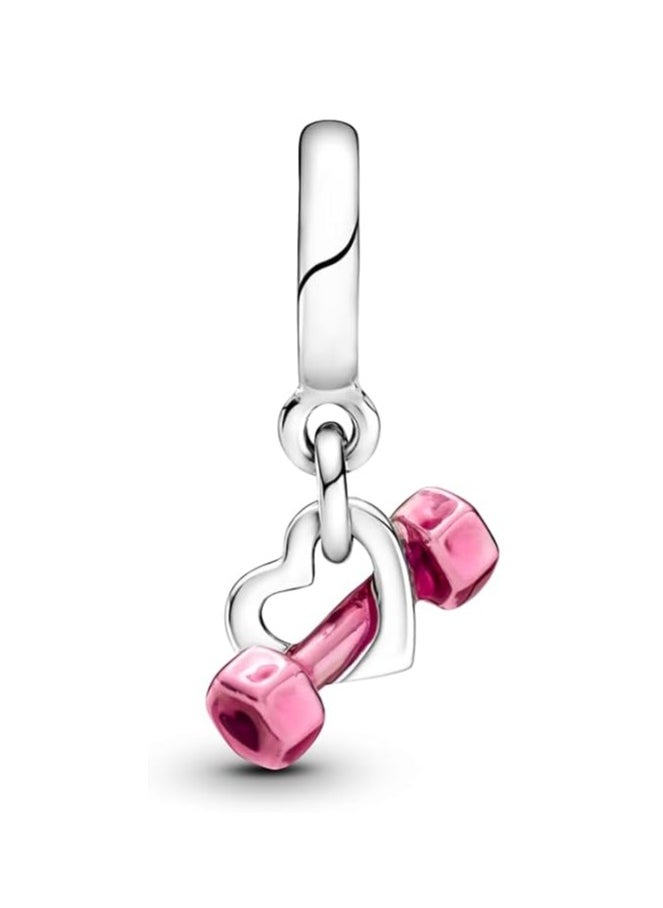PANDORA - Dumbbell & Heart Dangle Charm - Image 1