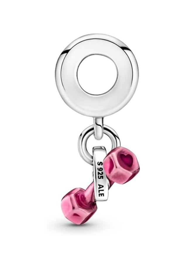PANDORA - Dumbbell & Heart Dangle Charm - Image 1