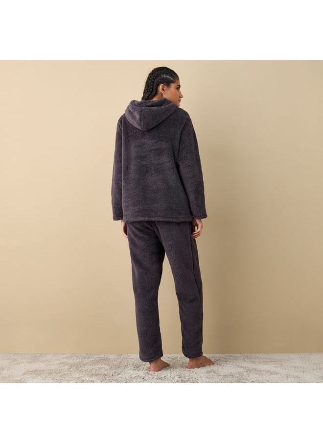 FAV Textured Long Sleeves Hoodie and Pyjama Set  - Image 2