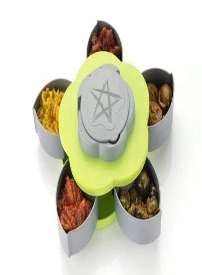 SEASPIRIT Dry Fruit Tray with 5 Box in Candy &Chocolate Smart Candy Box Serving Rotating Tray Spice Snacks & Masala Storage Box for Home Kitchen(Made in India) - Image 2