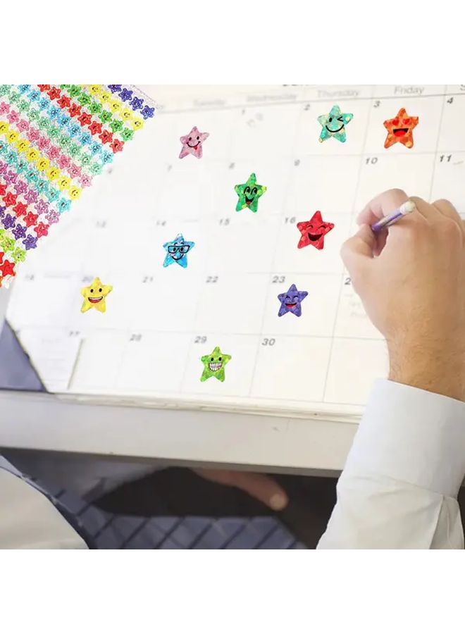 1500 Smiley Face Star Stickers Self Adhesive PVC Teacher Supplies for Classroom Decorations Rewards - Image 2