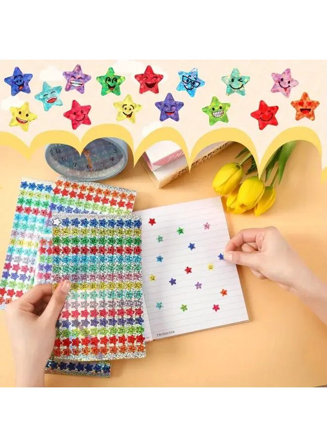 1500 Smiley Face Star Stickers Self Adhesive PVC Teacher Supplies for Classroom Decorations Rewards - Image 3