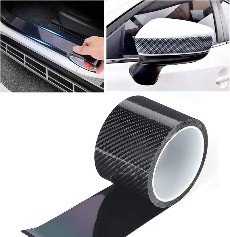 Vadda Black Carbon Fiber Vinyl Tape Universal Carbon Fiber Detailing Tape Overlay Wrap Roll 3D Carbon Car Door Edge Guard Protective Anti-Scratch Sticker 5cmX5mtr - Image 3