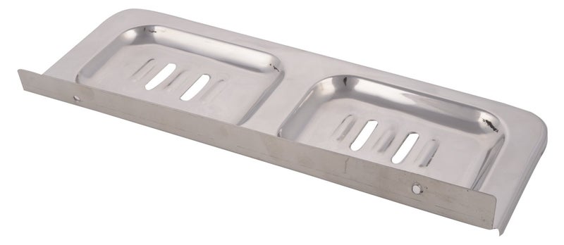 Shruti (Saloni) Heavy Duty Classic Stainless Steel Double Square Soap Dish/Soap Tray/Soap Rack for Multi Bathroom Accessories (8 cm x 6.25 cm x 6.25 cm, Metallic) -1686 - Image 3