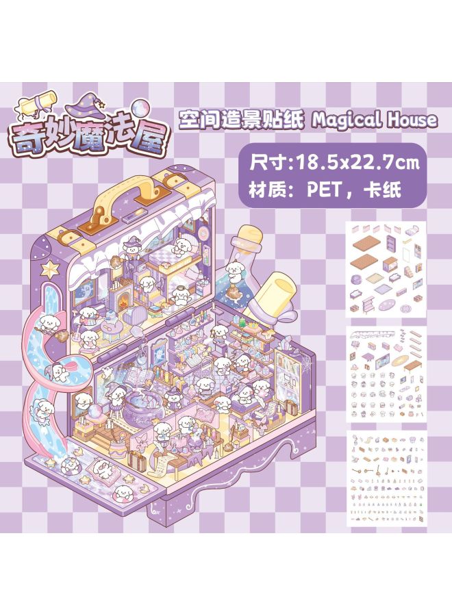 HELPS Creative Cartoon Large Size Landscaping Stickers 3d Three-dimensional Miniature Scene Collage Cute Decompression Diy Stickers - Image 1