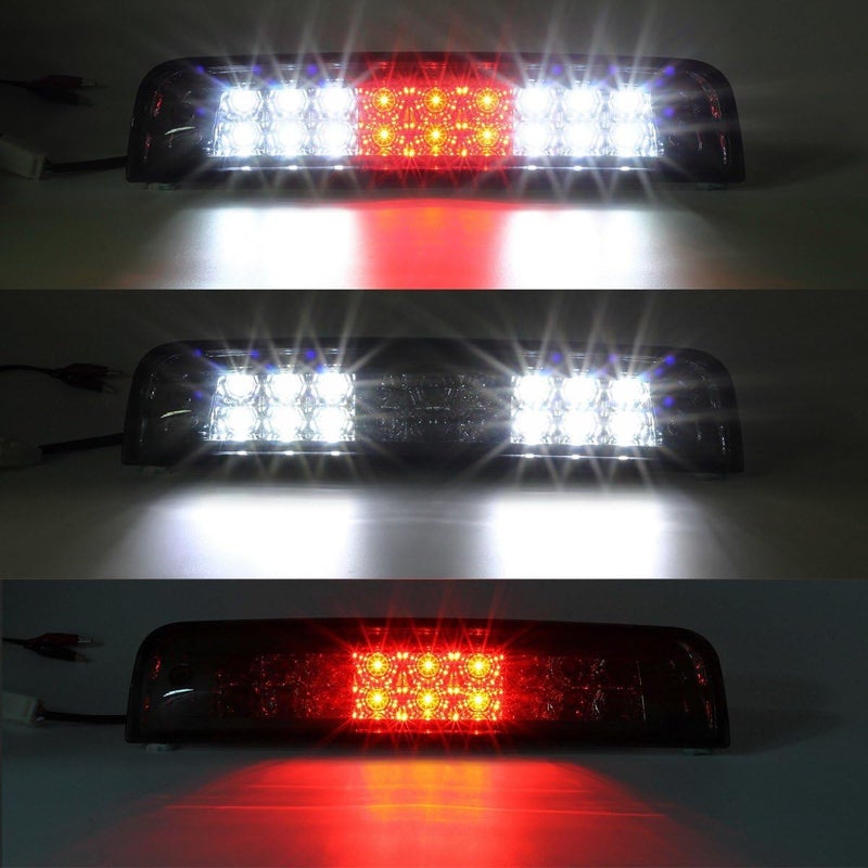 Partsam High Mount 3rd Brake Light for Dodge Ram 2009-2017 1500 2500 3500 - 27 LED Red/White with Smoke Lens - Image 2