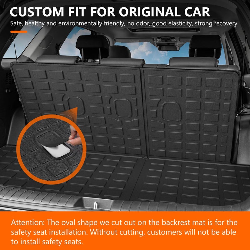 powoq Cargo Liner Compatible with 2020-2025 Hyundai Palisade Backrest Mat TPE Behind 3rd Row Replacement for 2020 2021 2022 2023 2024 2025 Hyundai Palisade Accessories (Trunk Mat with Backrest Mat) - Image 2
