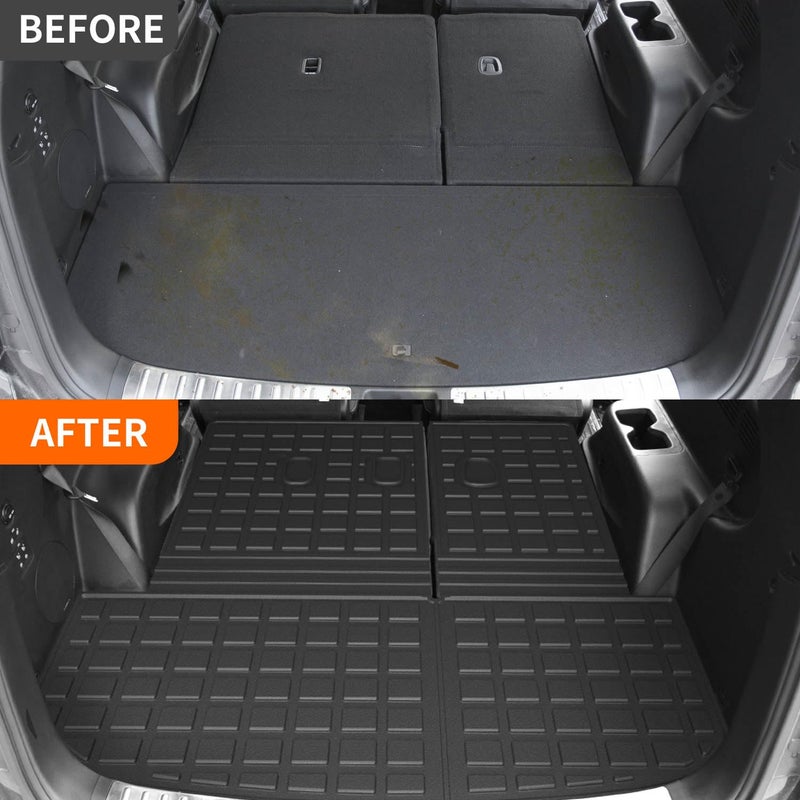 powoq Cargo Liner Compatible with 2020-2025 Hyundai Palisade Backrest Mat TPE Behind 3rd Row Replacement for 2020 2021 2022 2023 2024 2025 Hyundai Palisade Accessories (Trunk Mat with Backrest Mat) - Image 3