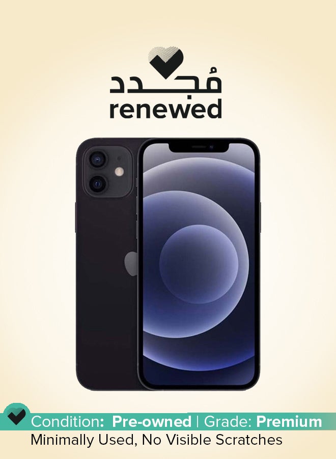 ابل  مجدد - آيفون 12 ميني مع فيس تايم 64 جيجابايت أسود 5G - Image 1