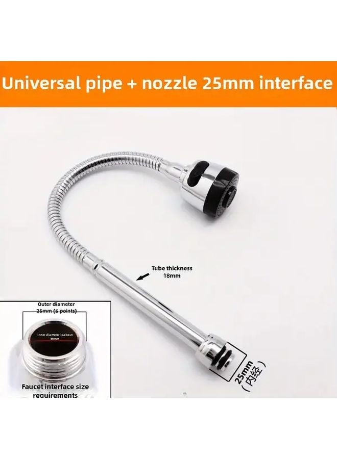 Universal Black Kitchen Faucet Attachment Rotatable High Pressure Water Outlet Flexible Bend Water Saving Splash Guard - Image 3