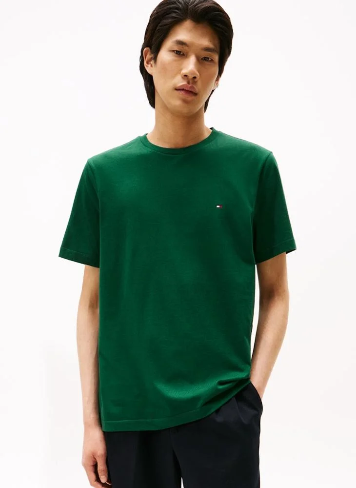 TOMMY HILFIGER Flag Embroidery Crew Neck T-Shirt