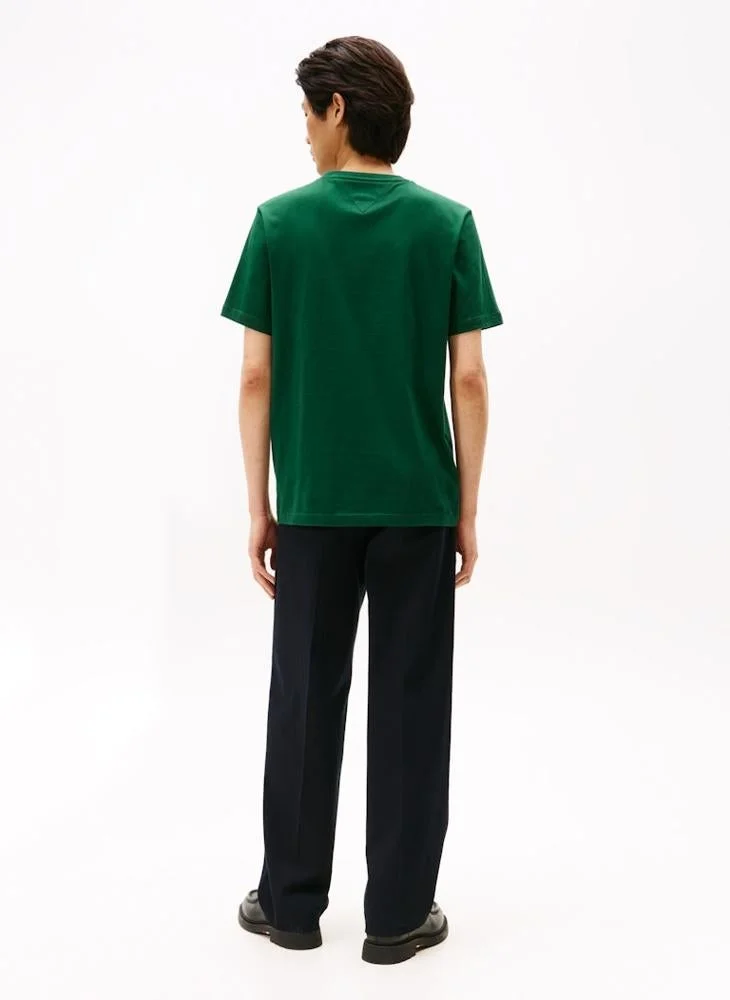 TOMMY HILFIGER Flag Embroidery Crew Neck T-Shirt