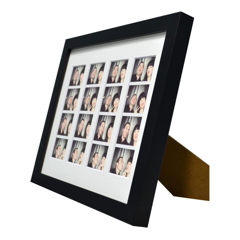 Golden State Art Golden State Art  8.5x11 Photo frame with mat for 4 2x6 photo booth pictures  Includes Real Glass & Easel Back Display  make a good gifts  Black  - Image 2