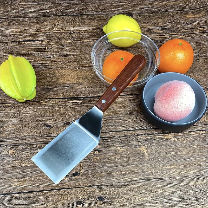 KLAQQED Metal Spatula for Cast Iron Skillet Grill Stainless Steel Spatula for Burger, Fish Turner Griddle Spatula, Spachulas Egg Flipper, Flat Top Metal Spatula for Cooking BBQ - Image 2