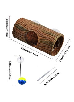 Kathson kathson Resin Hide Cave for Gecko,Reptile Hollow Tree Trunk with Suction Cups,Hideway Caverns Lizard Climbing Toys Tank Accessories for Hermit Crab Snakes Frog Spider  - Image 3