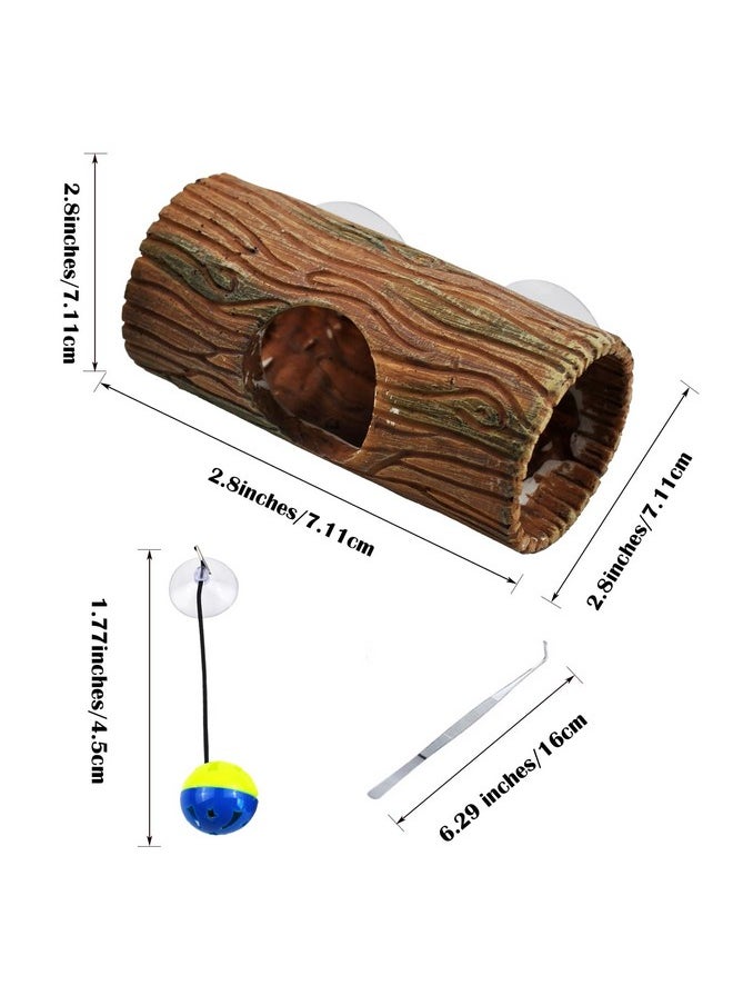 Kathson - kathson Resin Hide Cave for Gecko,Reptile Hollow Tree Trunk with Suction Cups,Hideway Caverns Lizard Climbing Toys Tank Accessories for Hermit Crab Snakes Frog Spider - Image 1