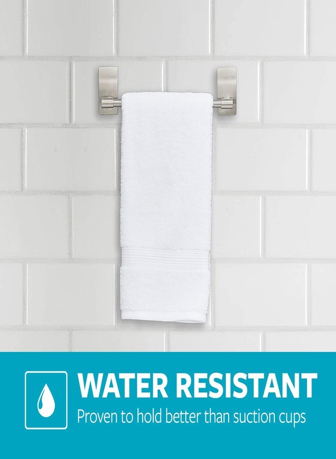 Command Hand Towel Bar Satin Nickel with 4 Water Resistant Command Strips, 9" Hand Towel Holder, Holds up to 3 lb, Great for Bathroom Décor on the Wall, Inside the Cabinet, or in the Shower - Image 5