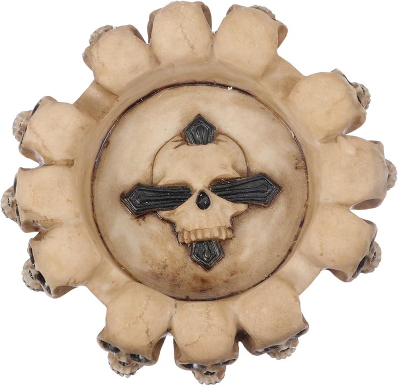 Black Resin Skull Ashtray Vintage Decor For Home Office Party Smoking Accessory - Image 1
