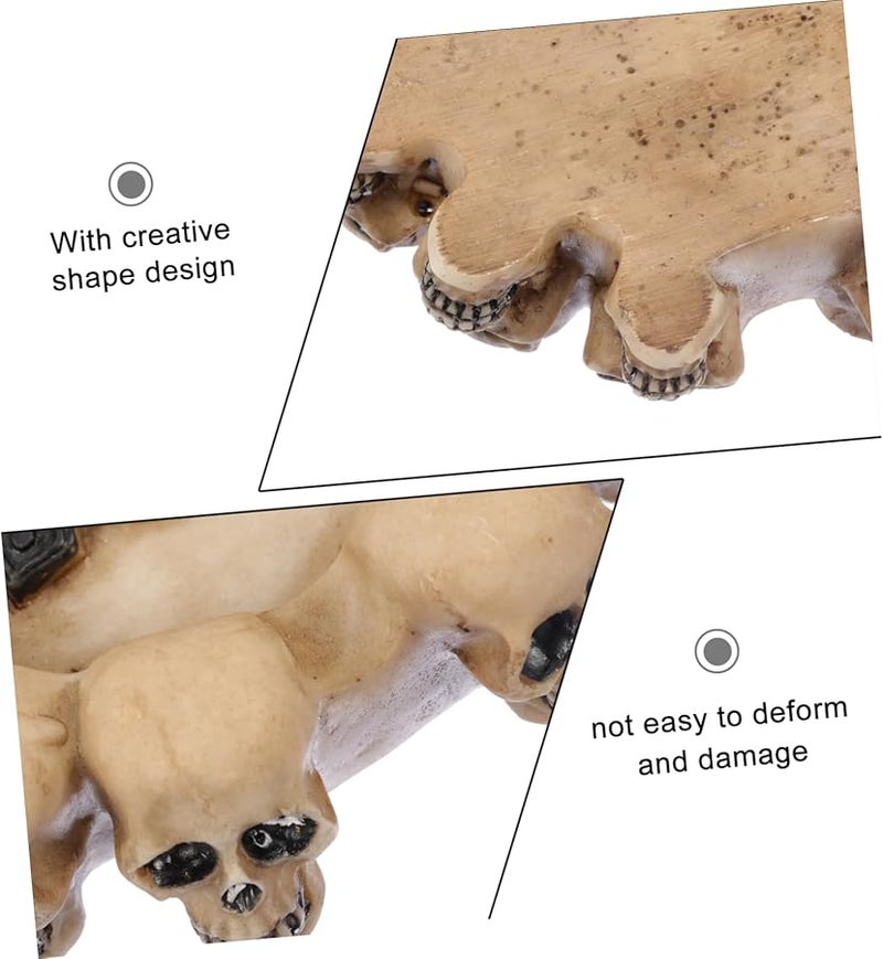 Black Resin Skull Ashtray Vintage Decor For Home Office Party Smoking Accessory - Image 4