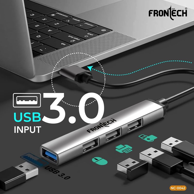 FRONTECH Multiport HUB,USB 3.0, 3X USB 2.0,Compact Metal Design, Multi OS Compatible. (NC-0042) - Image 4