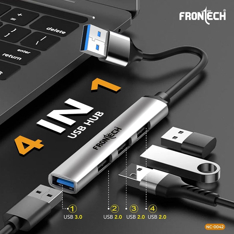 FRONTECH Multiport HUB,USB 3.0, 3X USB 2.0,Compact Metal Design, Multi OS Compatible. (NC-0042) - Image 2