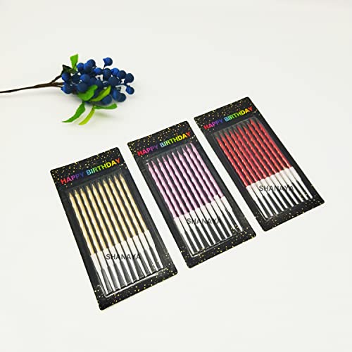 SHANAYA Decorative Curvy Spiral Metallic Birthday Candles Set Kit for Cake Cup Cake Decoration Items for Birthday Wedding Anniversary Mothers Day (Pack of 1=10 Candles) Mix Colors - Image 2