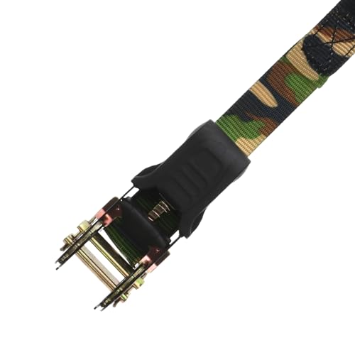 HME Durable Reliable Versatile Weather-Resistant Camouflage Ratchet 1500 lb Capacity 1' x 8' Tie-Down Straps - 4 Pack - Image 4