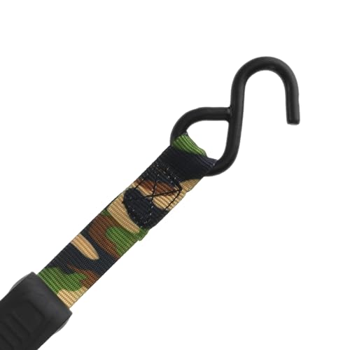 HME Durable Reliable Versatile Weather-Resistant Camouflage Ratchet 1500 lb Capacity 1' x 8' Tie-Down Straps - 4 Pack - Image 3