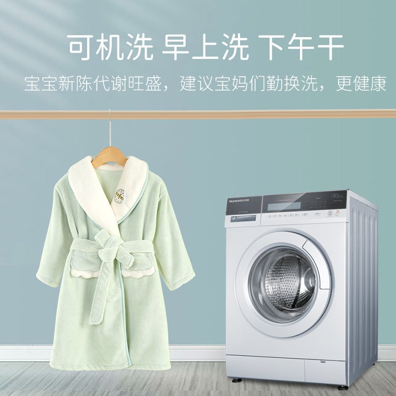 general Kids Coral Fleece Bathrobe Thick Warm Absorbent Long Sleepwear for Autumn Winter - Image 4