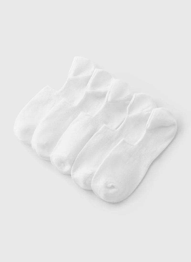 Matalan 5 Pack White Invisible Socks
