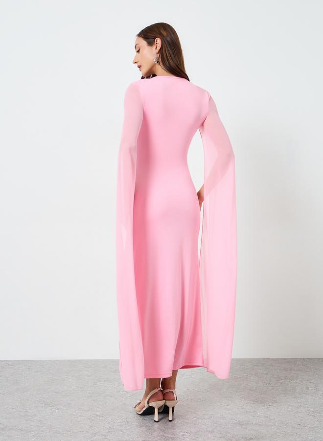 تايك تو فستان ماكسي نسائي مزين بأكمام واسعة - Image 5