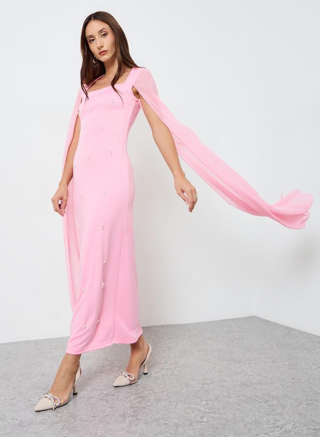 تايك تو فستان ماكسي نسائي مزين بأكمام واسعة - Image 1