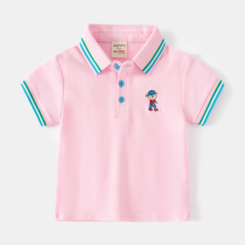 2023 New Boys Short Sleeve T-Shirt Korean Embroidery Children'S Short Sleeve T-Shirt Baby Summer Coat Tide A Generation Of Hair - Image 5