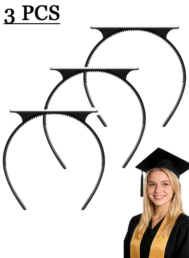 3 Pcs Graduation Cap Headband, Anti-slip Hairband Graduation Hat Accessory for Graduates - Secures Your Graduation Caps and Keeps Hairstyle - Image 1