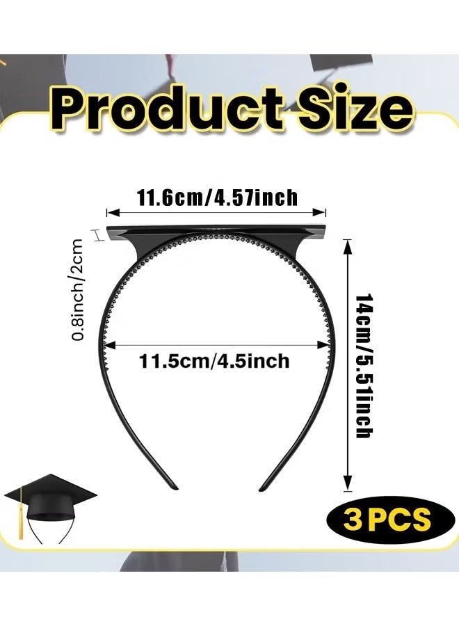 3 Pcs Graduation Cap Headband, Anti-slip Hairband Graduation Hat Accessory for Graduates - Secures Your Graduation Caps and Keeps Hairstyle - Image 2