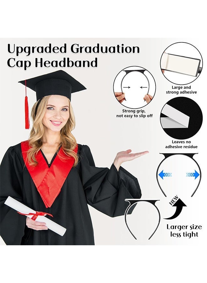 3 Pcs Graduation Cap Headband, Anti-slip Hairband Graduation Hat Accessory for Graduates - Secures Your Graduation Caps and Keeps Hairstyle - Image 3