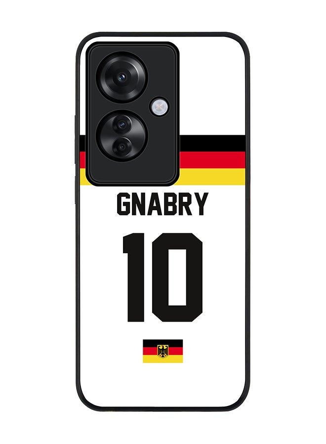 Stylizedd Rugged Black edge case for Oppo Reno11 F / Oppo F25 Pro 5G, Slim fit Flexible Anti Drop Thin Cover - Football Team - Germany, Player Name - Gnabry - Image 1