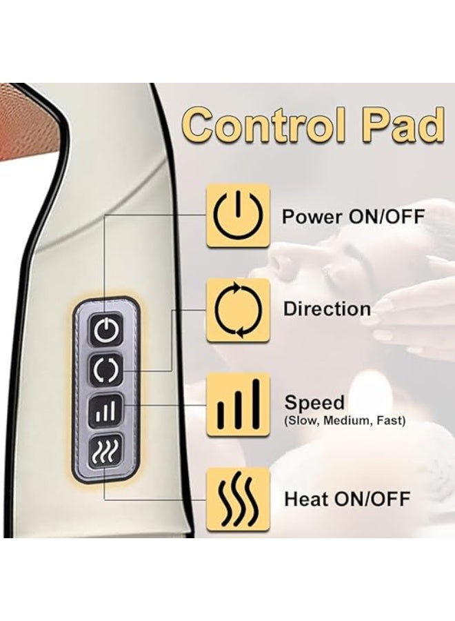 Electric Shiatsu NECK & BACK Massager with Heat - 8 Deep Kneading Rollers - Multi-Function Pillow for Muscle Stress Relief and Joint Pain (Home & Office) - Image 3