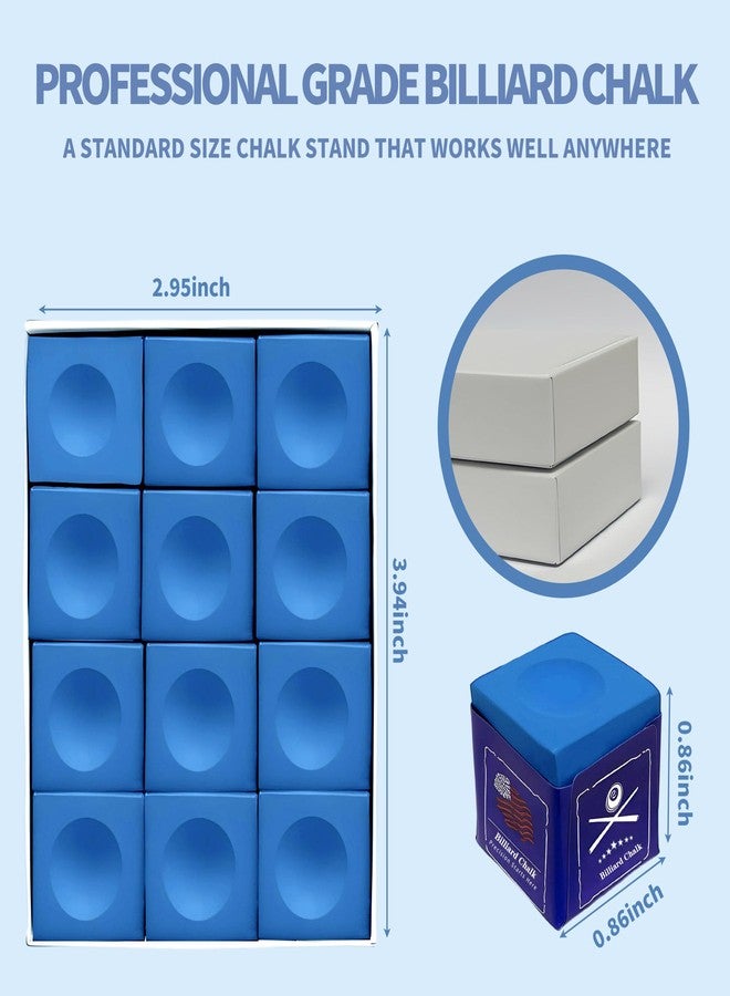 AKLOT Professional Pool Cue Chalk, 24 Cubs Billiard Chalk with Storage Box Fine Powder Pool Chalk Cubes 2 Colors Billiard Cue Chalk Suitable for Each Cue Tip Size (Red and Blue) - Image 2
