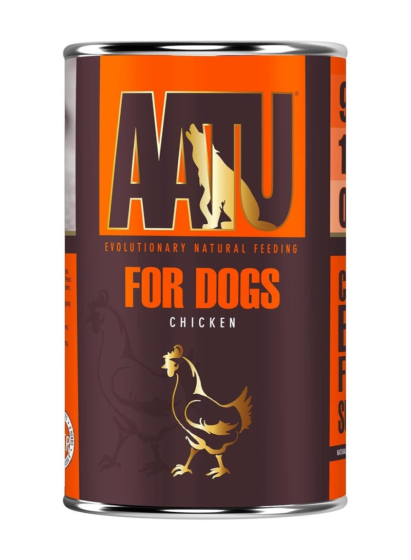 90/10 Wet Dog Food in a Tin - Chicken (6x400g) - Grain Free Recipe - No Artificial Ingredients - Good for Low Maintenance Feeding