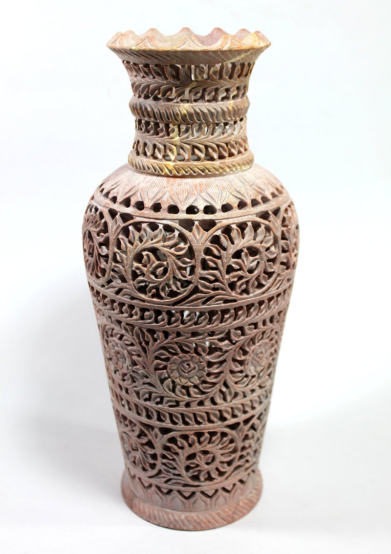 StonKraft Stone Flower Vase Pot (12 Inches) Marble  Marble - Image 1