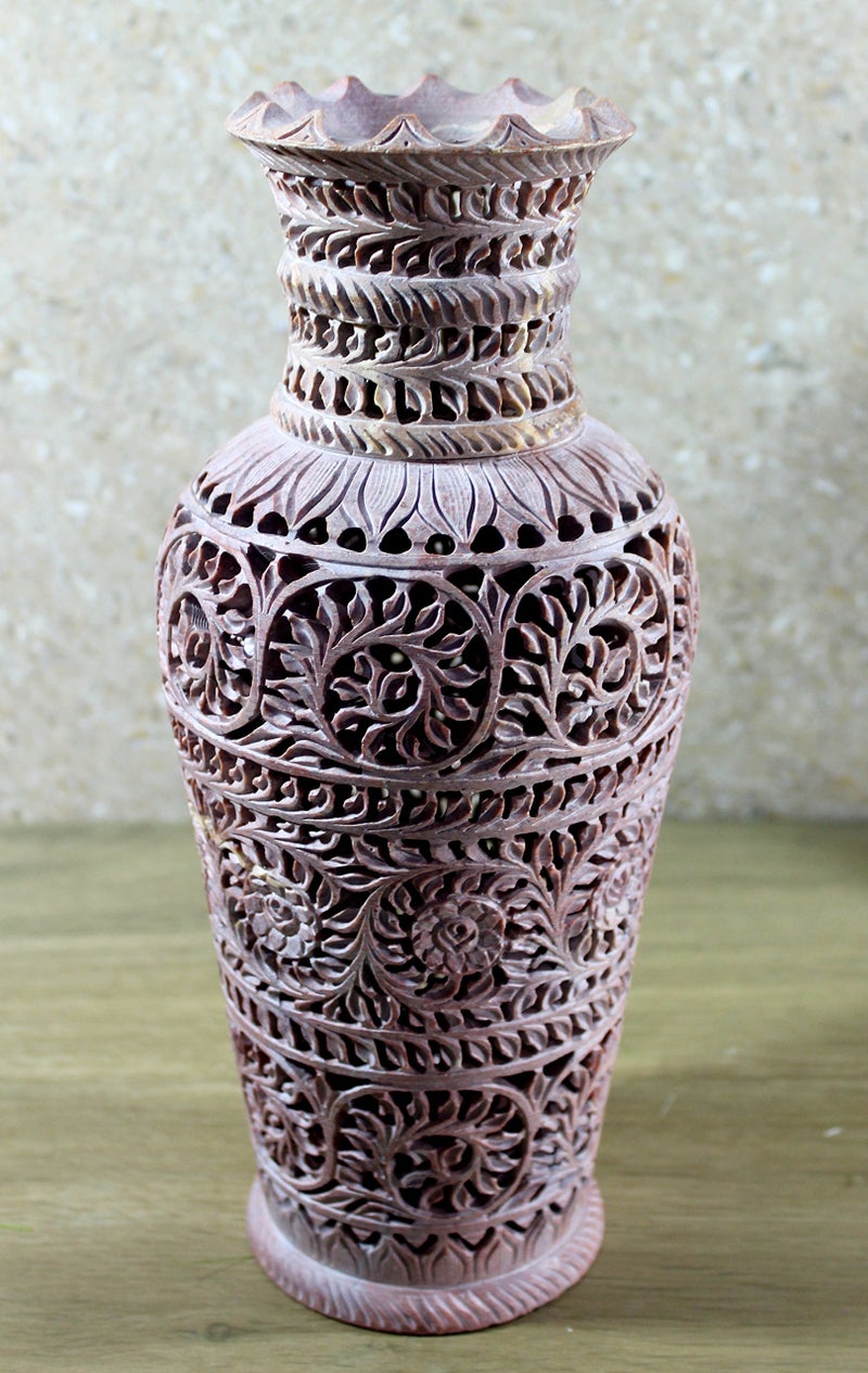 StonKraft Stone Flower Vase Pot (12 Inches) Marble  Marble - Image 2